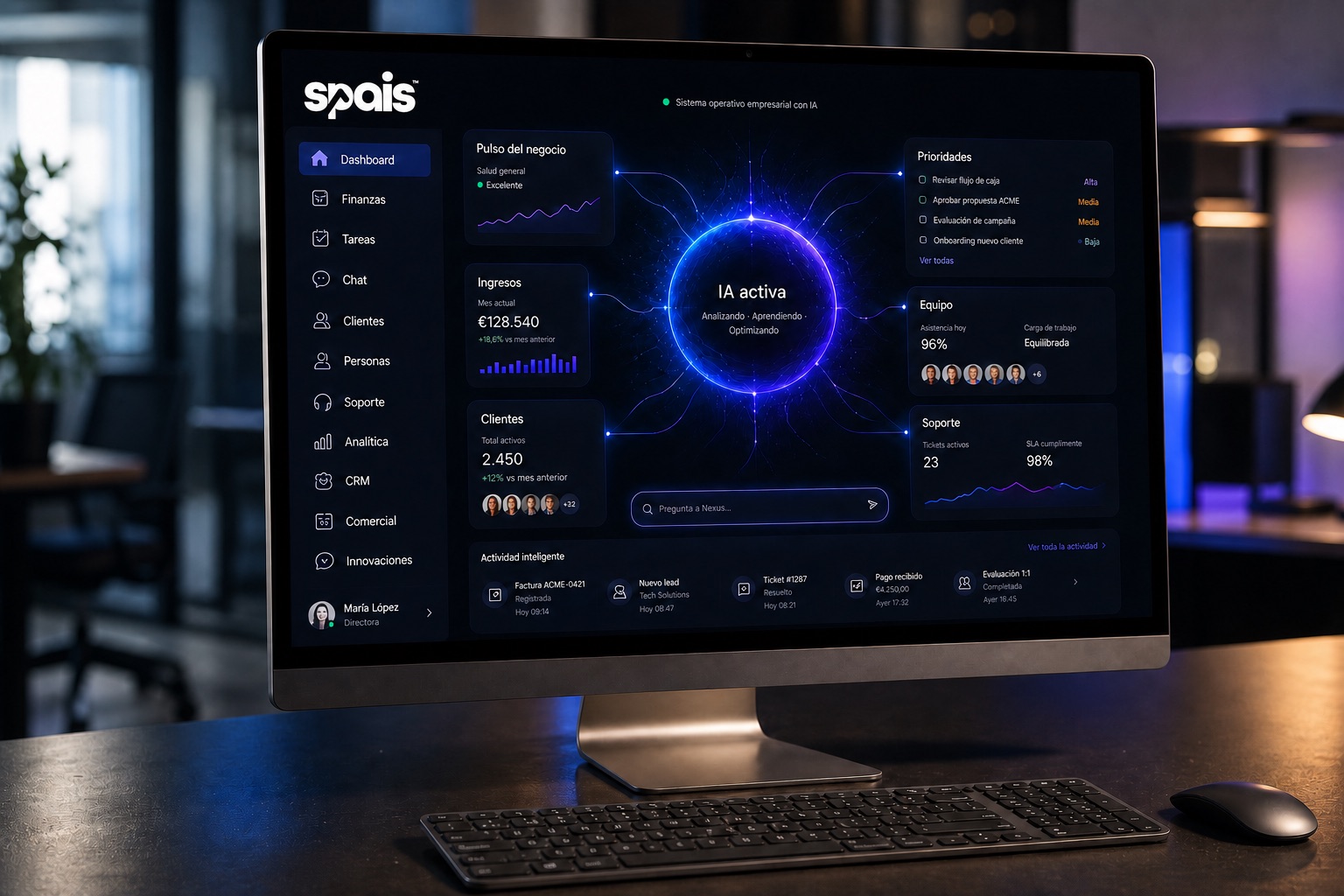 Dashboard de WORKHACK, el software conectado de SPAIS
